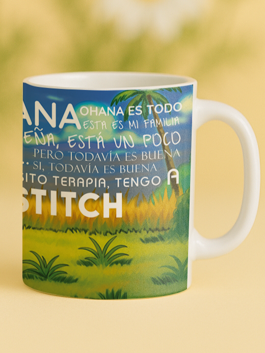 Mug de Lilo y Stitch "Ohana es Familia"