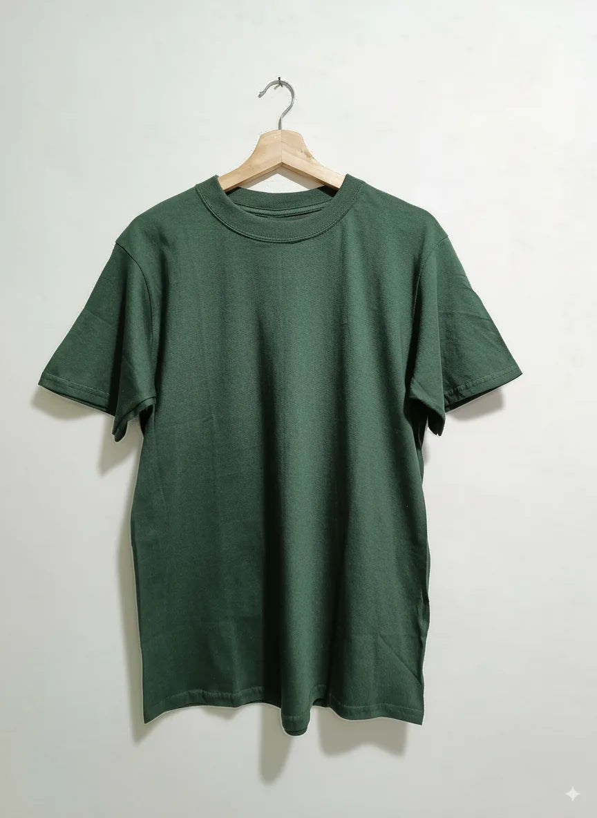 Camiseta para Hombre Verde Militar 100% Algodón