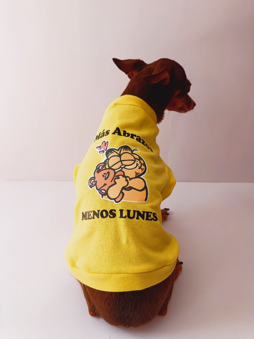 "Más Abrazos y Menos Lunes" de Garfield - Ropa para mascotas