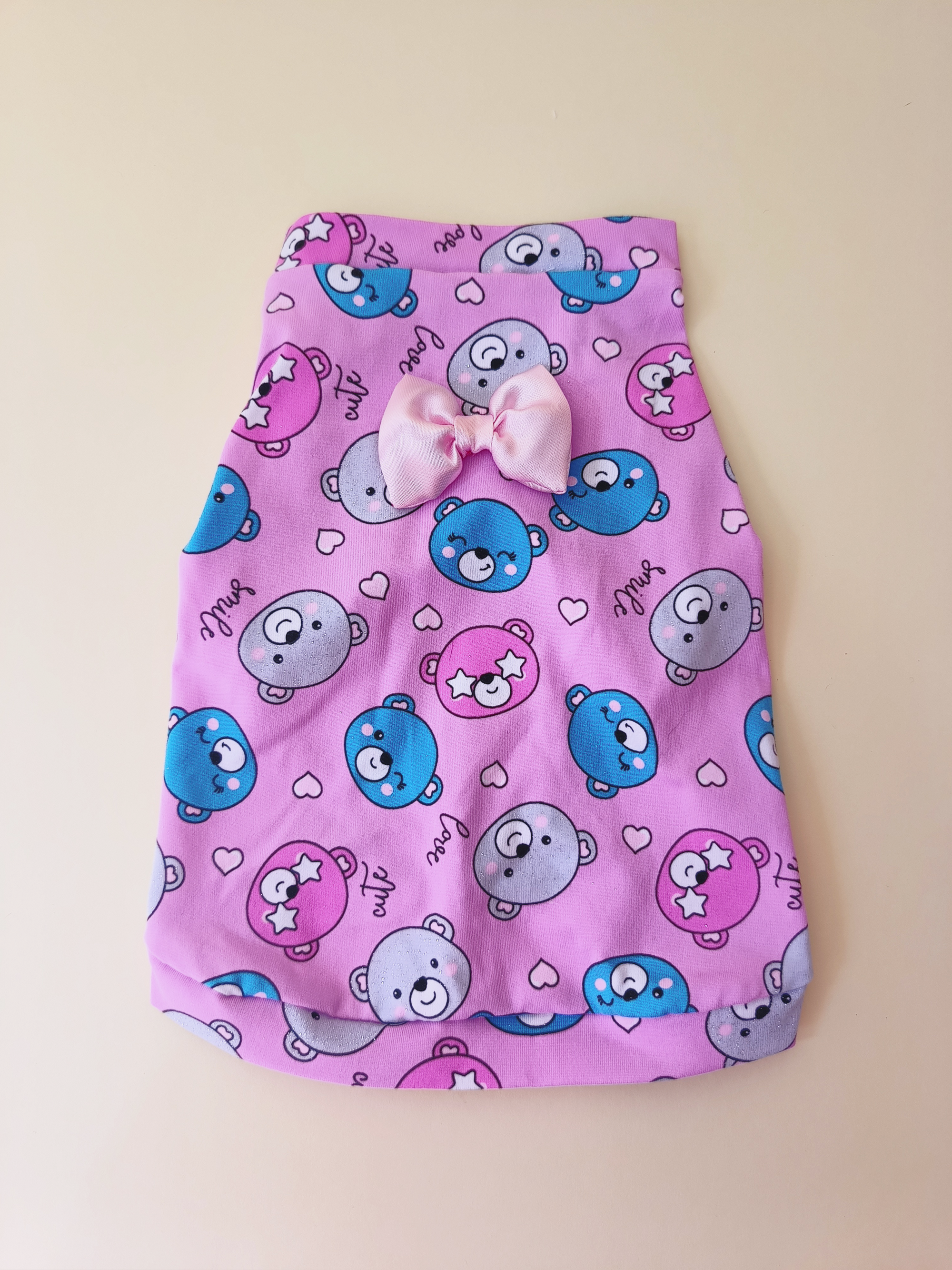 Diseño Patrón de Osos con Moño - Ropa para mascotas