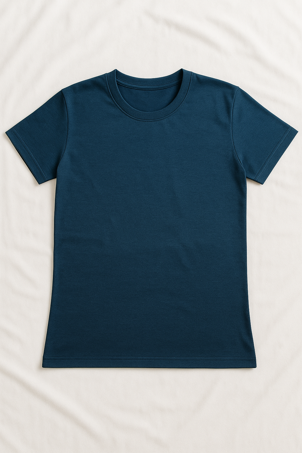 Camiseta Básica Cuello Redondo (Azul Petróleo) Para Mujer